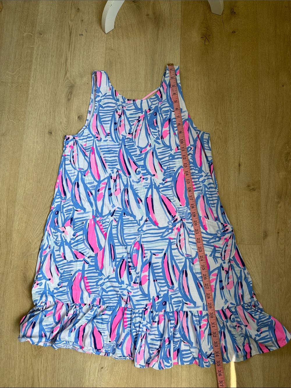 Lilly Pulitzer Sleeveless Blue & Pink Sailboat Printed Sundress - Picture 4 of 4